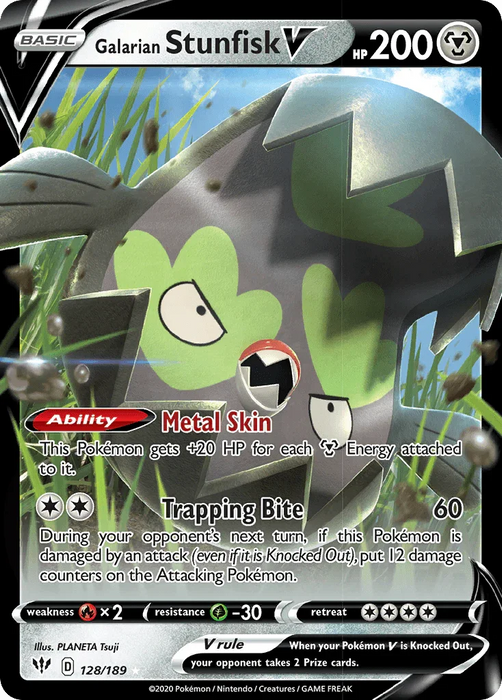 Galarian Stunfisk V (128/189) [Sword & Shield: Darkness Ablaze] - for just $0.30! 