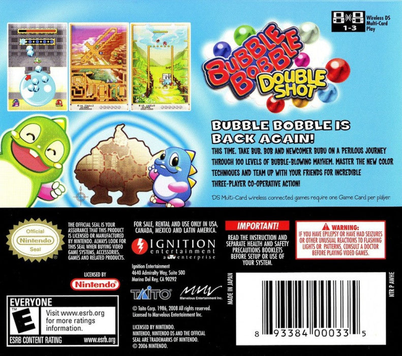 Bubble Bobble: Double Shot – Nintendo DS (DS) - for just $12.99! 
