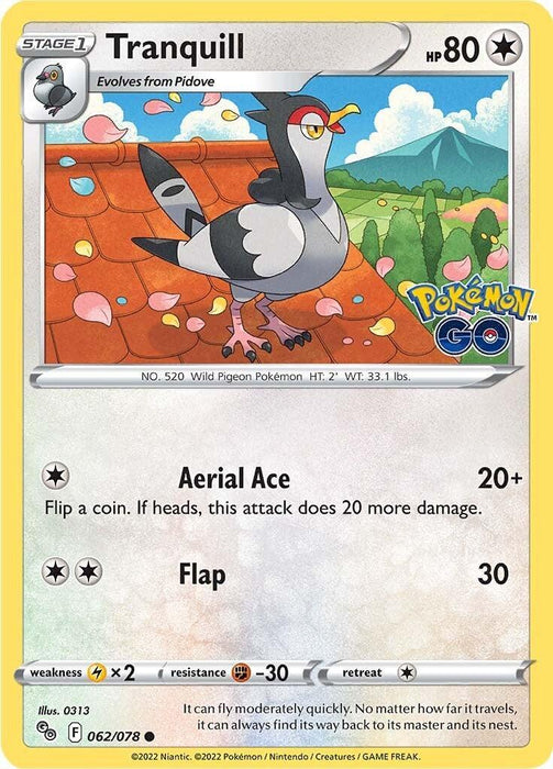 Tranquill (062/078) [Pokémon GO] - for just $0.10! 