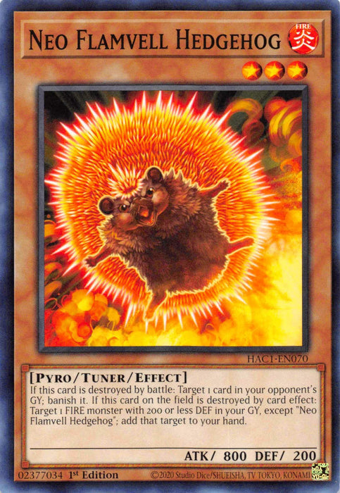 Neo Flamvell Hedgehog [HAC1-EN070] Common - for just $0.10! 
