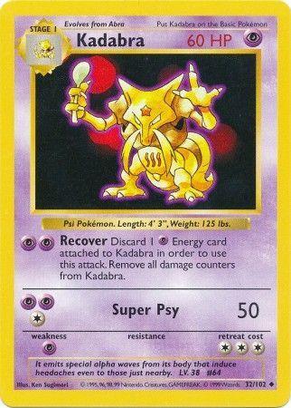 Kadabra (32/102) [Base Set Shadowless Unlimited] - for just $4.75! 