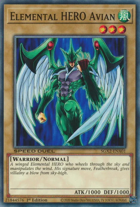 Elemental HERO Avian [SGX2-ENA01] Common - for just $0.10! 