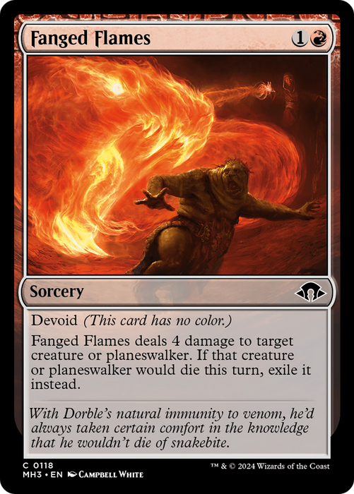 Fanged Flames (MH3-118) - Modern Horizons 3: (devoid) - for just $0.03! 