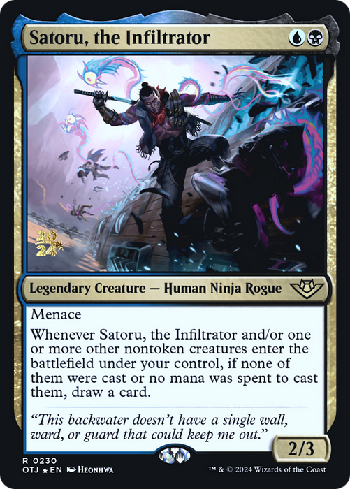 Satoru, the Infiltrator (PRE-230) - Outlaws of Thunder Junction Promos Foil - for just $0.53! 