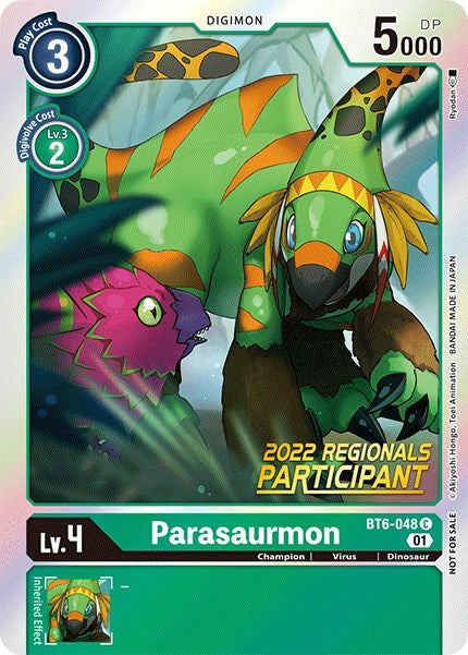 Parasaurmon [BT6-048] (2022 Championship Online Regional) (Online Participant) [Double Diamond Promos] - Just $0.09! Shop now at Retro Gaming of Denver