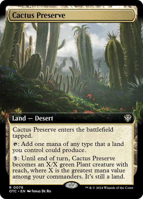 Cactus Preserve (OTC-076) - Outlaws of Thunder Junction Commander: (Extended Art) - for just $1.37! 