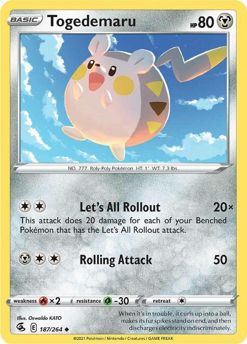 Togedemaru (187/264) [Sword & Shield: Fusion Strike] - for just $0.10! 