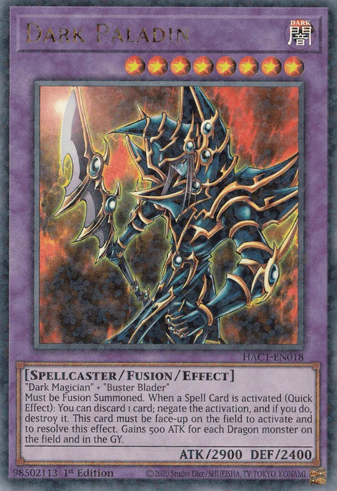 Dark Paladin (Duel Terminal) [HAC1-EN018] Parallel Rare - for just $0.75! 