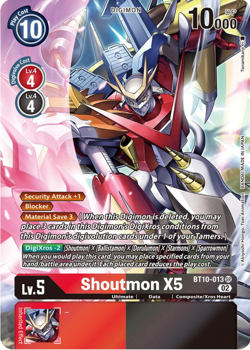 Shoutmon X5 [BT10-013] (Alternate Art) [Xros Encounter] - Just $2! Shop now at Retro Gaming of Denver