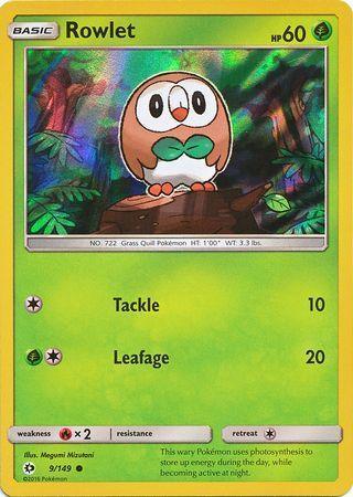 Rowlet (9/149) (Water Web Holo) [Sun & Moon: Base Set] - for just $0.90! 