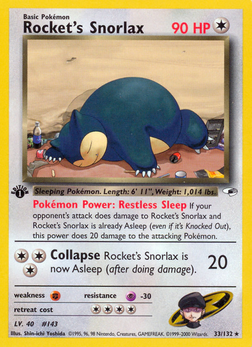 Rocket's Snorlax (33/132) [Gym Heroes 1st Edition] - Just $14.15! Shop now at Retro Gaming of Denver