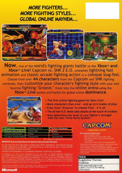 Capcom vs. SNK 2: E.O.: Millionaire Fighting 2001 – Xbox (XBOX) - for just $25.99! 