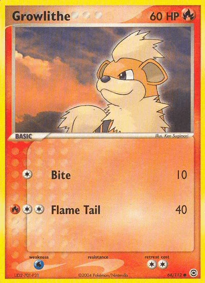 Growlithe (64/112) [EX: FireRed & LeafGreen] - for just $0.35! 