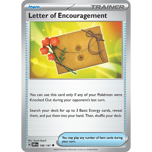 Letter of Encouragement (189/197) [Scarlet & Violet: Obsidian Flames] - Just $0.10! Shop now at Retro Gaming of Denver