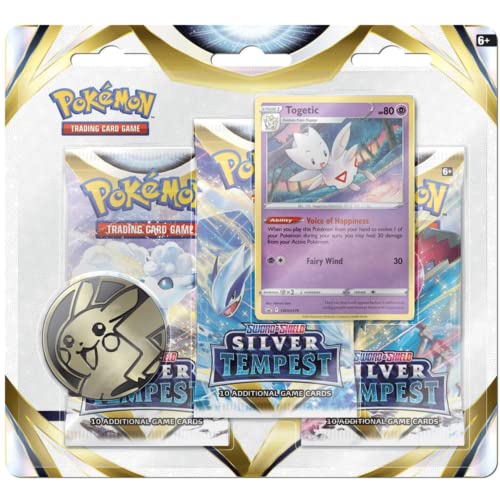 Pokemon Trading Card Games: SAS12 Silver Tempest 3 Pack Blister - Togetic - Premium Novelties & Gifts - Just $25.99! Shop now at Retro Gaming of Denver