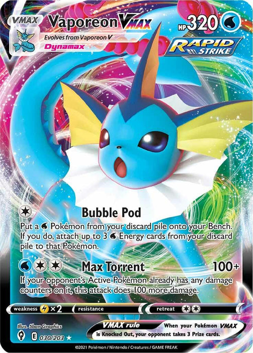 Vaporeon VMAX (030/203) [Sword & Shield: Evolving Skies] - for just $3! 