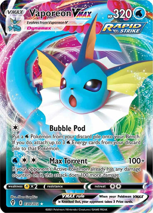 Vaporeon VMAX (030/203) [Sword & Shield: Evolving Skies] - for just $3! 