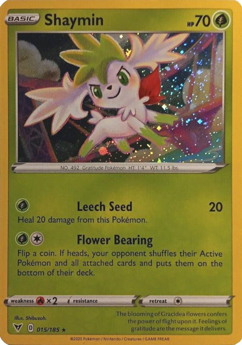 Shaymin (015/185) (Cosmos Holo) [Sword & Shield: Vivid Voltage] - for just $0.10! 