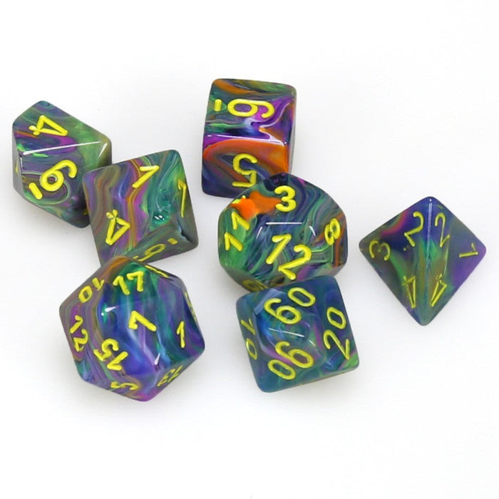 Festive Polyhedral Rio/Yellow 7-Die Set - Just $10! Shop now at Retro Gaming of Denver