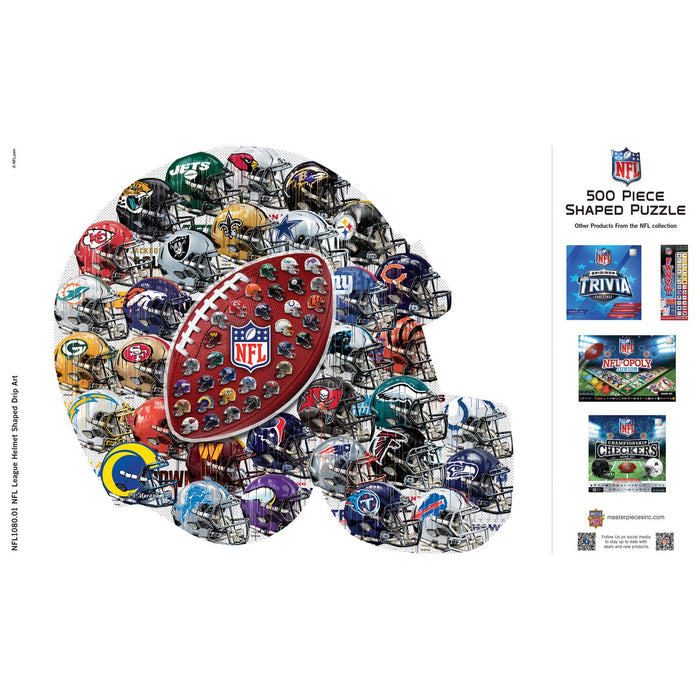 NFL - Helmet Drip Art 500 Piece Shaped Jigsaw Puzzle - Just $16.99! Shop now at Retro Gaming of Denver