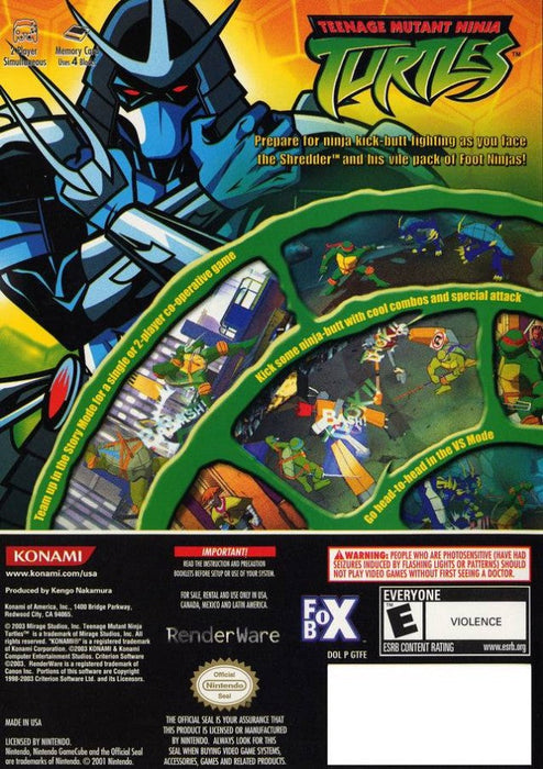 Teenage Mutant Ninja Turtles – GameCube (GC) - for just $24.99! 