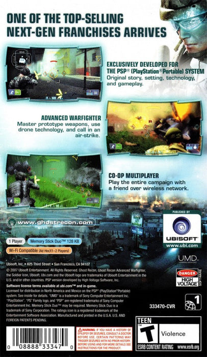 Tom Clancy's Ghost Recon: Advanced Warfighter 2 – PlayStation Portable (PSP) - for just $6.99! 