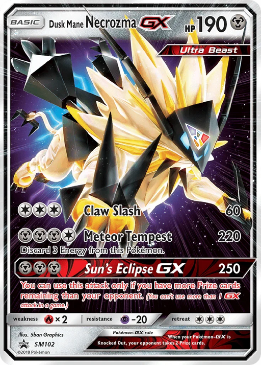 Dusk Mane Necrozma GX (SM102) [Sun & Moon: Black Star Promos] - for just $2.60! 