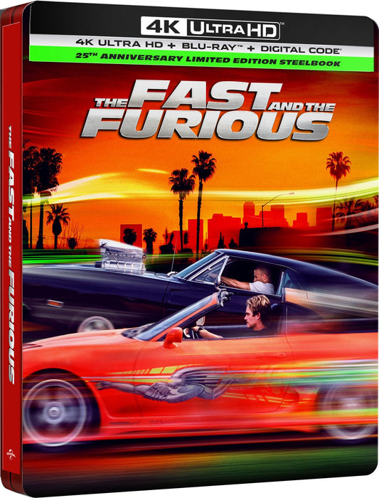 The Fast and the Furious - 25th Anniversary Limited Edition Steelbook (4K Ultra HD + Blu-ray + Digital) - for just $35.99! 