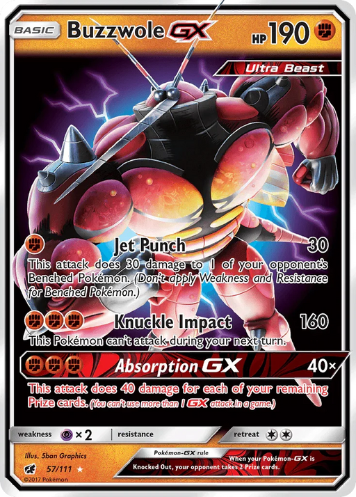 Buzzwole GX (57/111) [Sun & Moon: Crimson Invasion] - for just $1.90! 