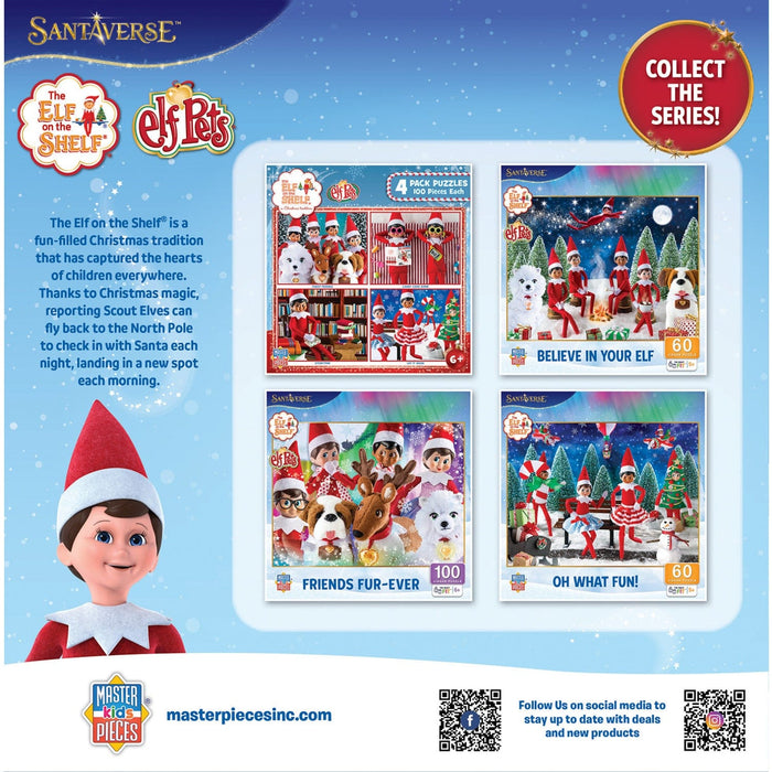 Elf on the Shelf 4-Pack 100 Piece Jigsaw Puzzles - V2 - for just $10.99! 
