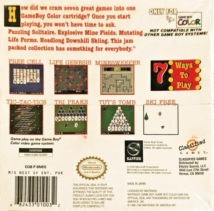 Microsoft: The Best of Entertainment Pack – Game Boy Color (GBC) - for just $0! 
