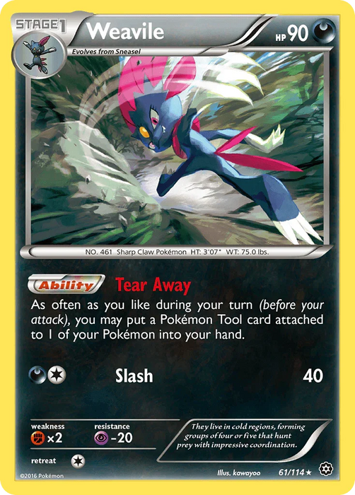 Weavile (61/114) [XY: Steam Siege] - for just $0.20! 
