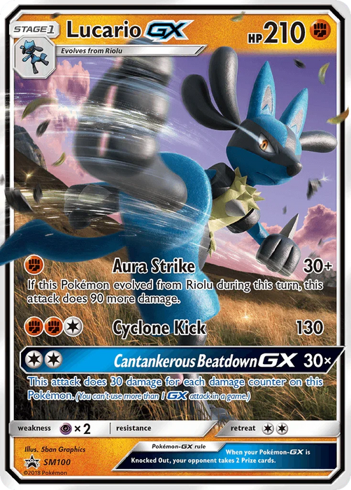 Lucario GX (SM100) [Sun & Moon: Black Star Promos] - for just $5.60! 