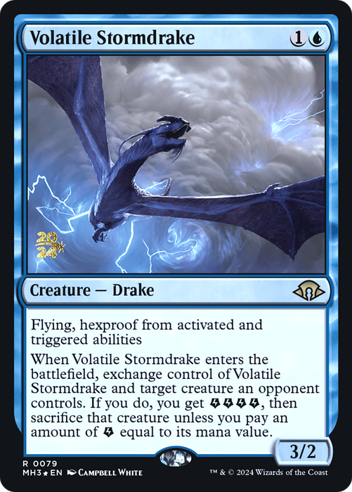 Volatile Stormdrake (PRE-079) - Modern Horizons 3 Promos Foil - for just $0.79! 