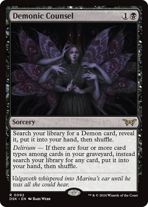 Demonic Counsel (DSK-092) - Duskmourn: House of Horror Foil - for just $0.83! 