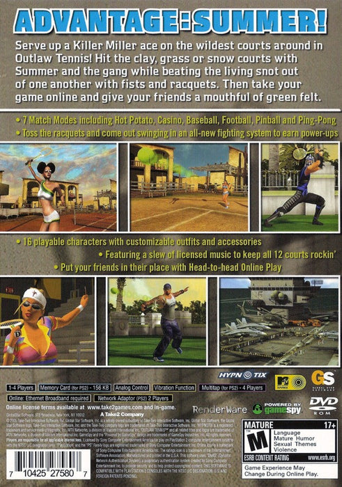 Outlaw Tennis – PlayStation 2 (PS2) - for just $5.99! 
