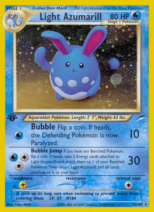 Light Azumarill (13/105) [Neo Destiny 1st Edition] - for just $59.10! 