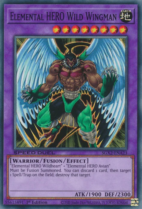 Elemental HERO Wild Wingman [SGX2-ENA23] Common - for just $0.10! 