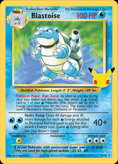 Blastoise (2/102) [Celebrations: 25th Anniversary - Classic Collection] - for just $6.80! 