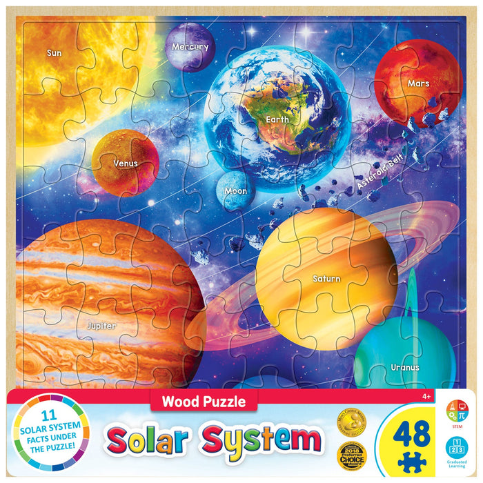 Wood Fun Facts - Solar System 48 Piece Wood Jigsaw Puzzle - Just $12.99! Shop now at Retro Gaming of Denver