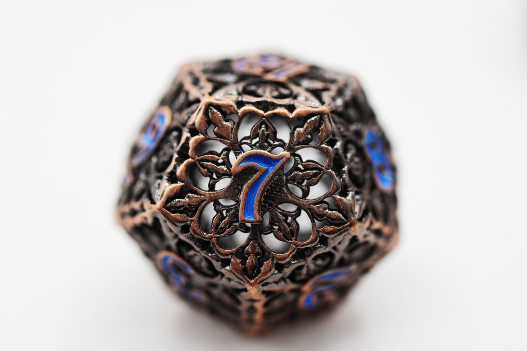 Fleur de Lis: Copper Azul - Hollow Metal RPG Dice Set - for just $69.99! 