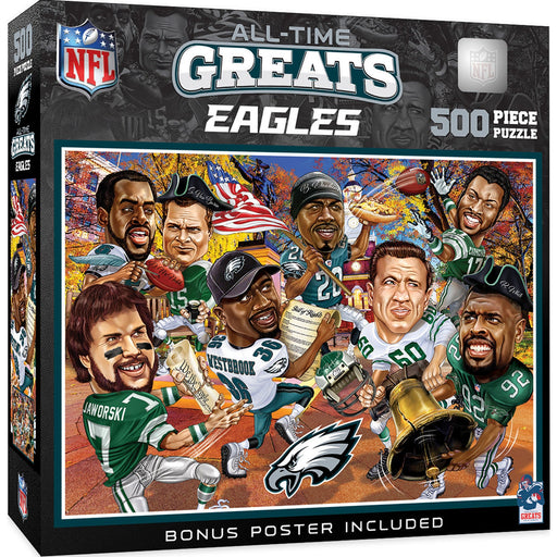 Philadelphia Eagles - All Time Greats 500 Piece Jigsaw Puzzle - Just $19.99! Shop now at Retro Gaming of Denver