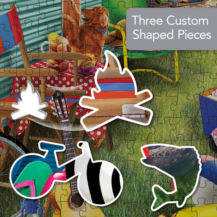 Shapes - Happy Campers 1000 Piece Shaped Jigsaw Puzzle - for just $16.99! 
