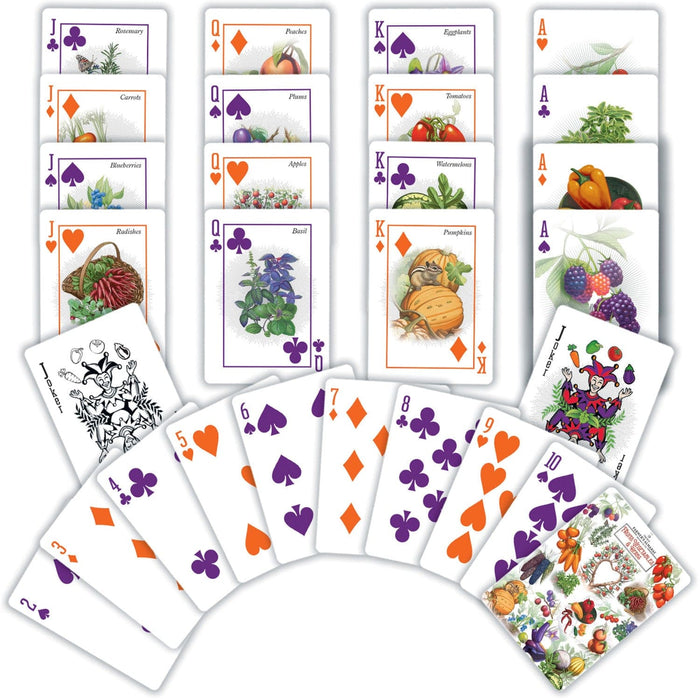 Farmer's Almanac - Fruits, Vegetables, & Herbs Playing Cards - 54 Card Deck - for just $7.99! 