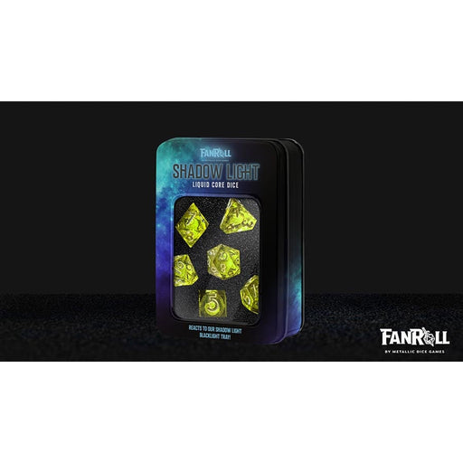 Fanroll: Shadow Light UV Reactive Elixir Liquid Core Dice Set - for just $74.99! 