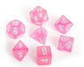 Frosted Poly Pink/White 7-Die Set - Just $11.99! Shop now at Retro Gaming of Denver