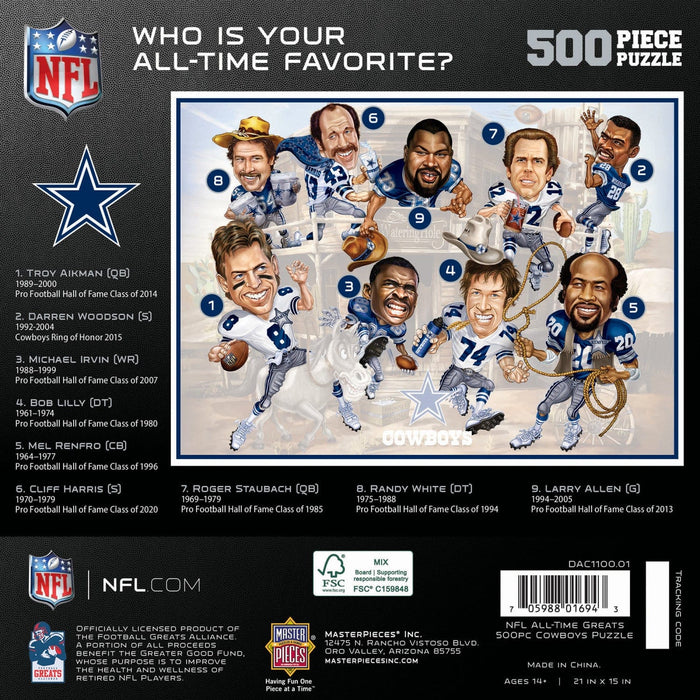 Dallas Cowboys - All-Time Greats 500 Piece Jigsaw Puzzle - for just $19.99! 