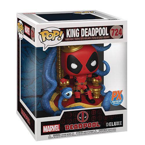 Funko 724 - Marvel Heroes - King Deadpool on Throne Deluxe Pop! Vinyl Bobble Head - PX - Just $29.99! Shop now at Retro Gaming of Denver