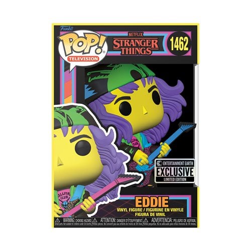 Funko Pop! 1462 TV - Stranger Things Eddie with Guitar Blacklight Vinyl Figure - Entertainment Earth Exclusive - Just $14.99! Shop now at Retro Gaming of Denver