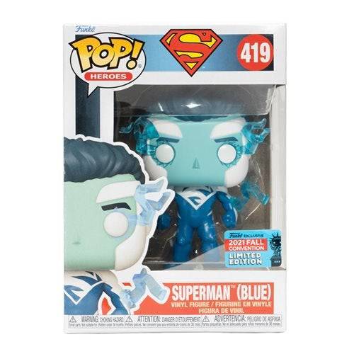 Funko Pop! 419 Heroes - Superman (Blue) Vinyl Figure - 2021 Convention Exclusive - Just $17.99! Shop now at Retro Gaming of Denver